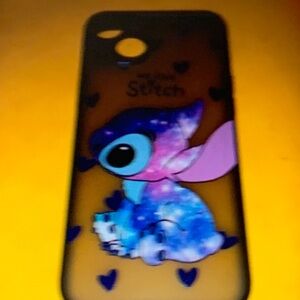 Galaxy-Themed Stitch Phone Case - Black and Blue